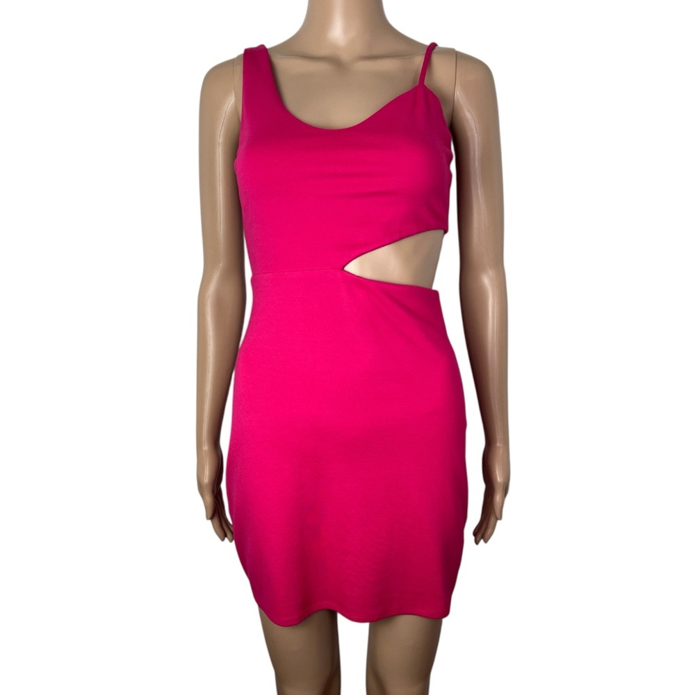 Revolve x h:ours Lambert Hot Pink Bodycon Cutout Mini Dress